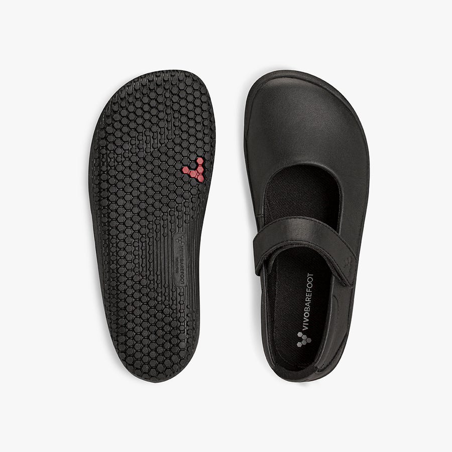 Nuevo Zapatos Escolares Vivobarefoot Ni os Wyn School II Negras